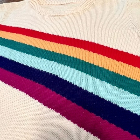 Sweater, cream & rainbow, unk size - Picture 5 of 7